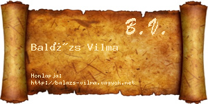 Balázs Vilma névjegykártya